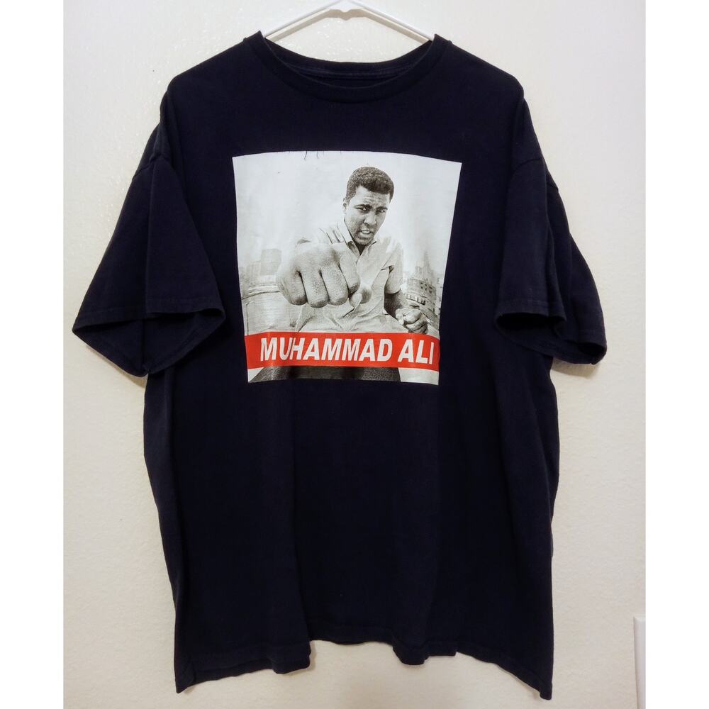 Vintage Style Muhammad Ali Graphic T-Shirt Navy Boxing Legend Streetwear SZ ?